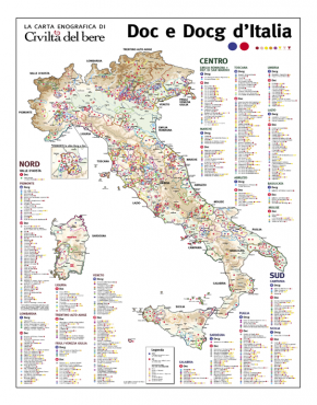 La carta enografica d'Italia